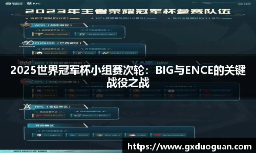 2025世界冠军杯小组赛次轮：BIG与ENCE的关键战役之战