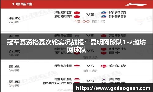 冠军赛资格赛次轮实况战报：昆明网球队1-2潍坊网球队
